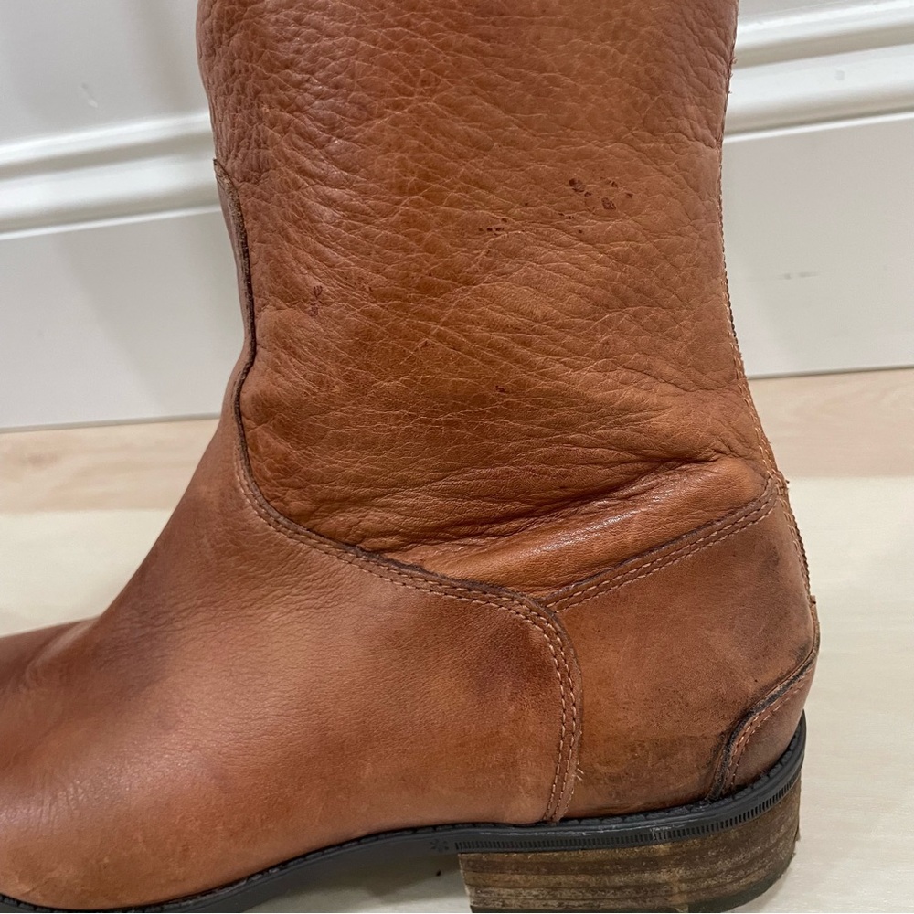 Sam Edelman Women's 9 Penny Riding Boot Whiskey Leather Brown Tan Knee Height - Picture 11 of 16